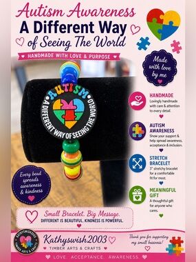 Autism Awareness “A Different Way of Seeing The World” Puzzle Bracelet #6
